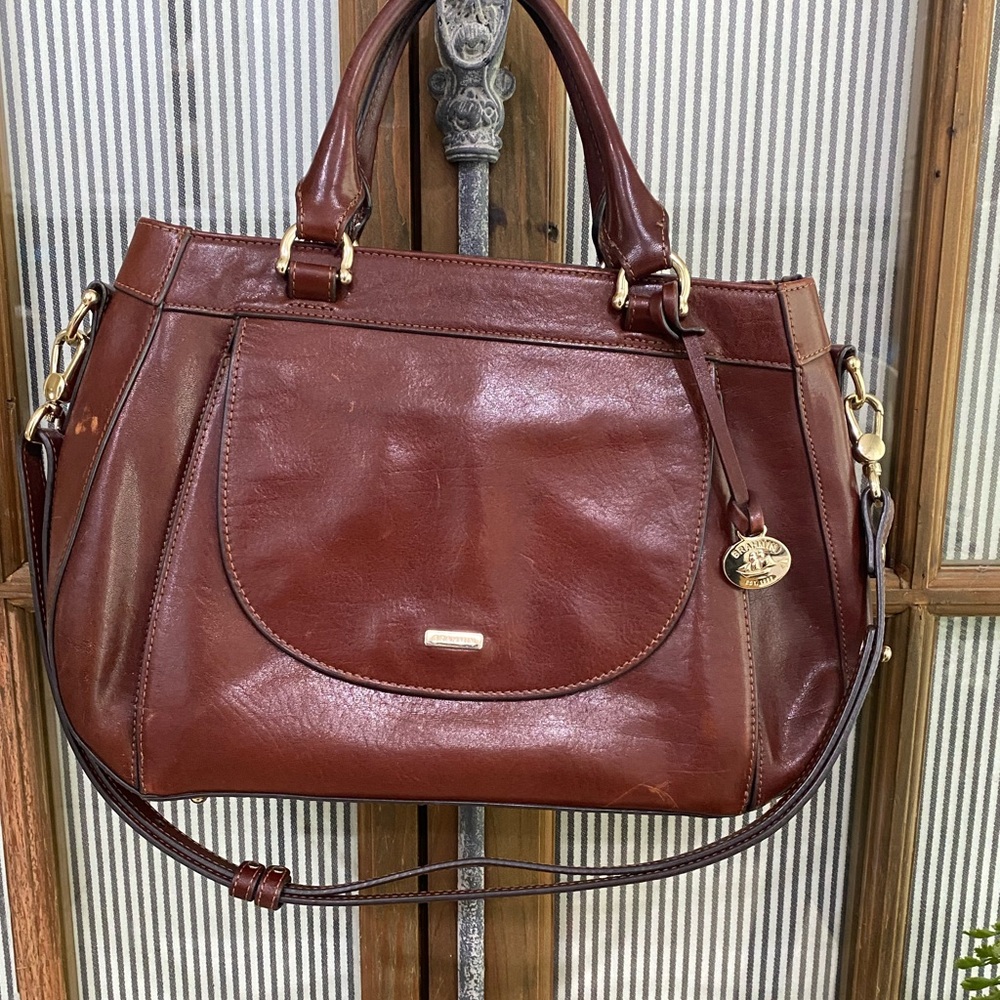 Brown BRAHMIN Leather Handbag